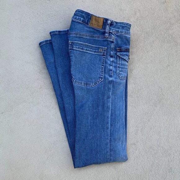 American Eagle Outfitters Festival Flare Next Level Stretch Low Rise Jeans Sz00 - Picture 3 of 14